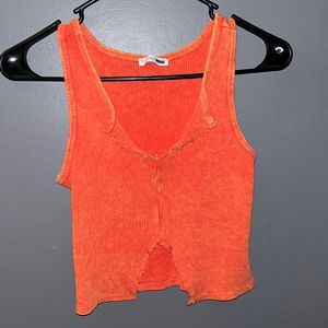 FASHION NOVA neon orange cropped tank top